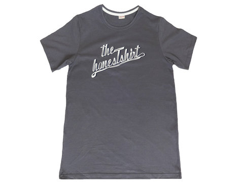 Damen T-Shirt mit Rundhals und Print honesTshirt gelegt in Anthrazit