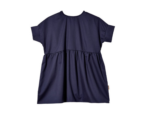 Feinsatin Kinderkleid aus Bio-Baumwolle von Cotonea in Azurblau